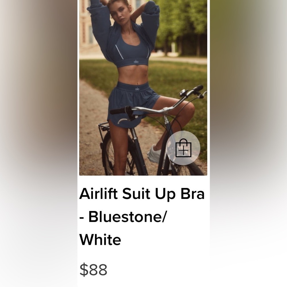 ALO Yoga SET NWT Bluestone White Airlift Suit Up Bra & Airlift Suit Up legging S - Picture 15 of 15